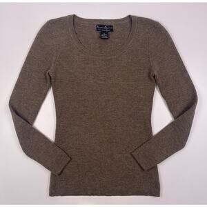 Mercer & Madison 100% Merino Wool Brown Long Sleeve Top Women’s Size Small